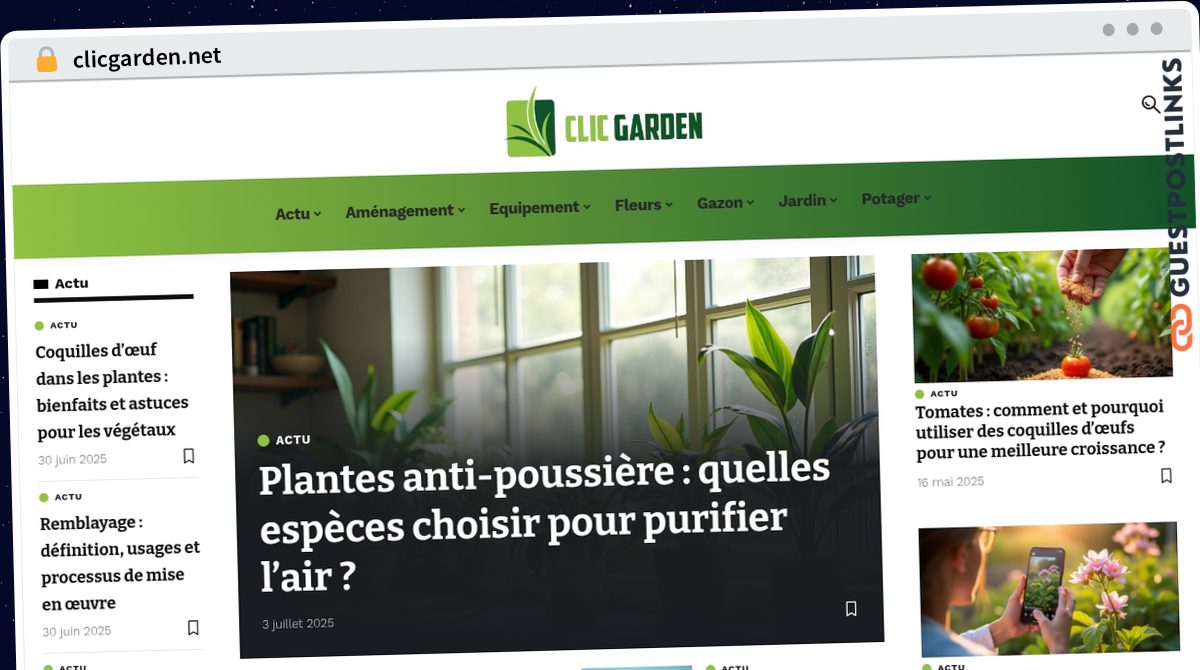 Publish Guest Post on clicgarden.net