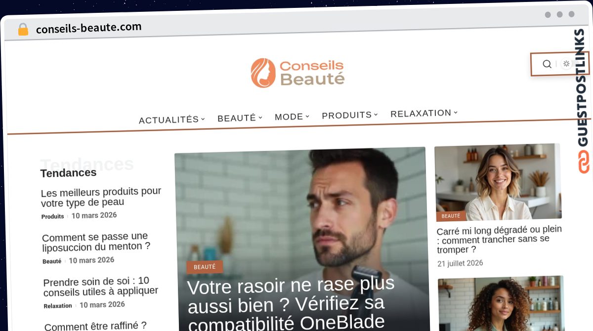 Publish Guest Post on conseils-beaute.com