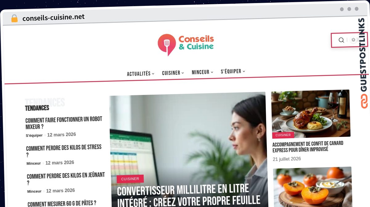 Publish Guest Post on conseils-cuisine.net