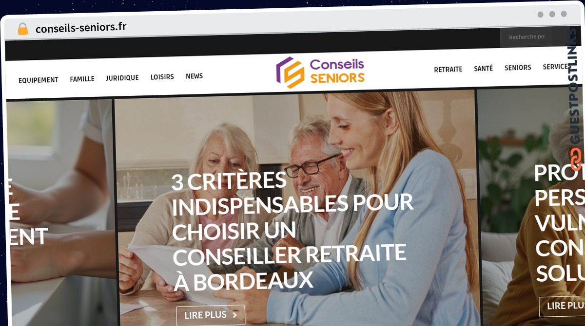 Publish Guest Post on conseils-seniors.fr