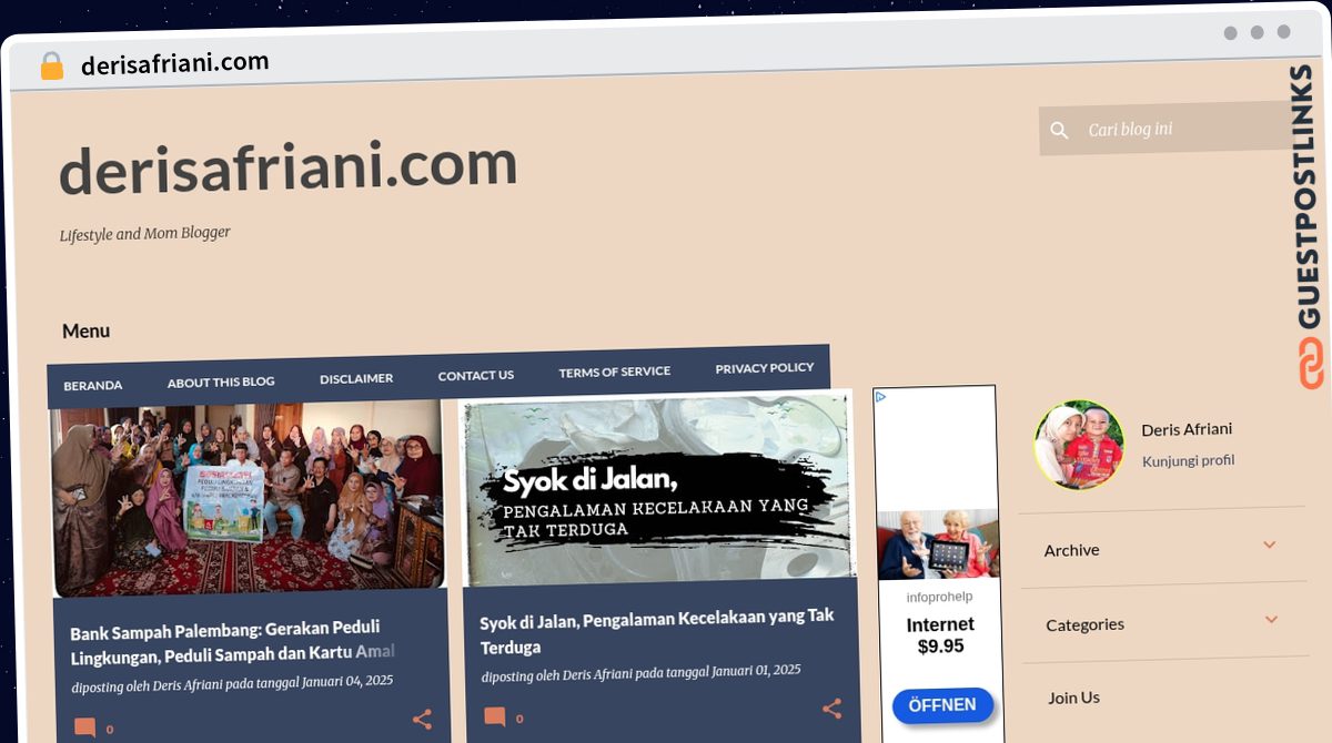 Publish Guest Post on derisafriani.com