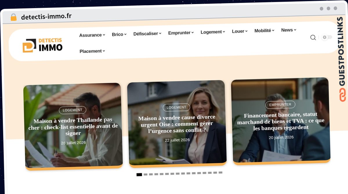 Publish Guest Post on detectis-immo.fr