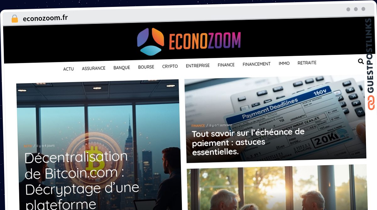 Publish Guest Post on econozoom.fr