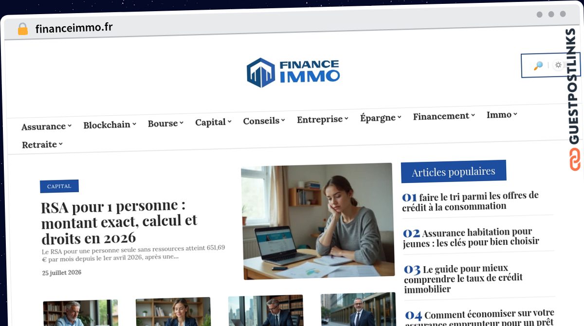 Publish Guest Post on financeimmo.fr