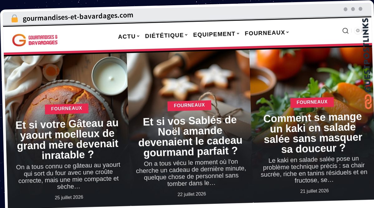 Publish Guest Post on gourmandises-et-bavardages.com