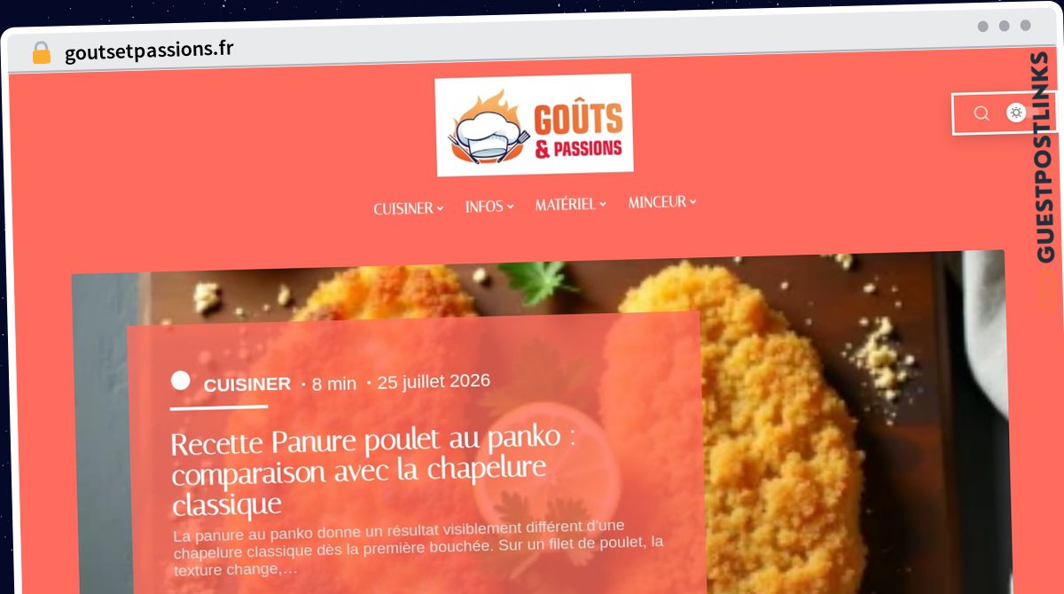 Publish Guest Post on goutsetpassions.fr