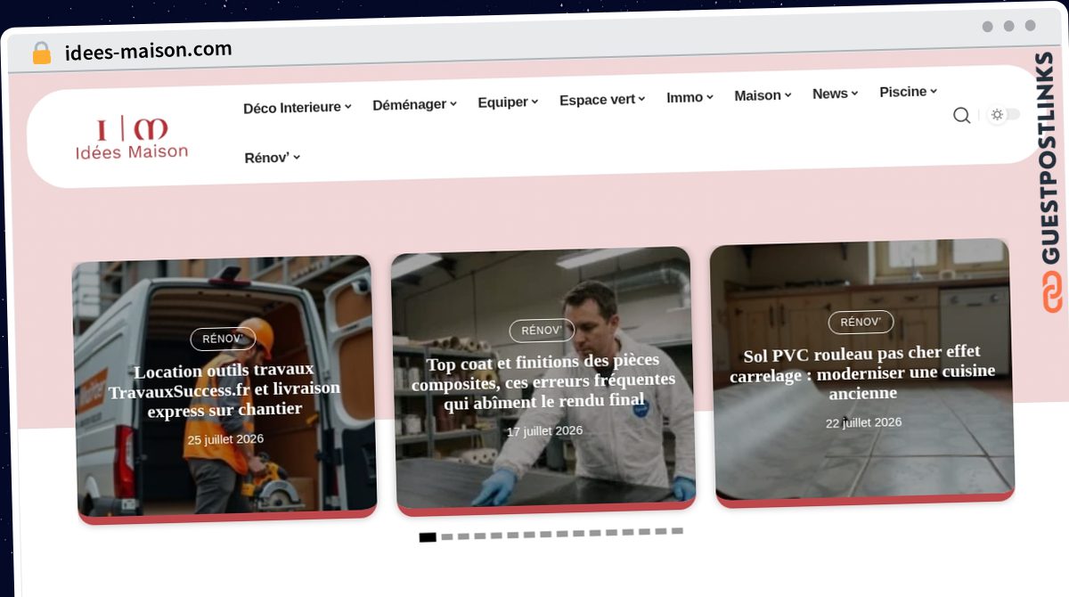 Publish Guest Post on idees-maison.com