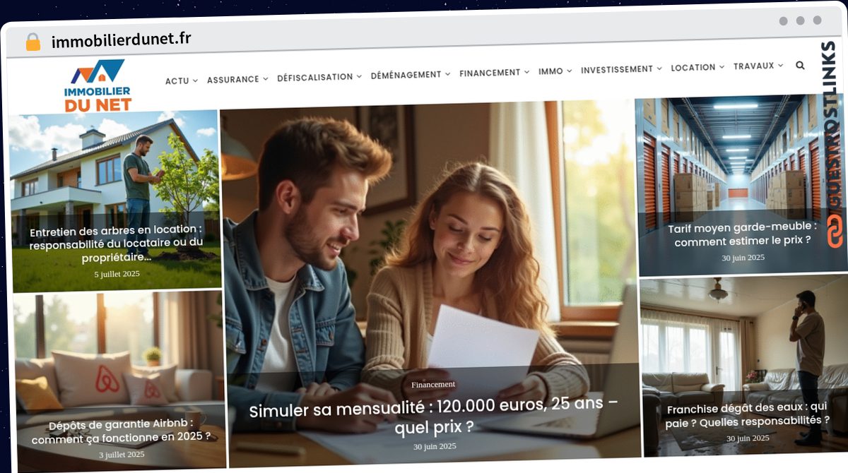 Publish Guest Post on immobilierdunet.fr