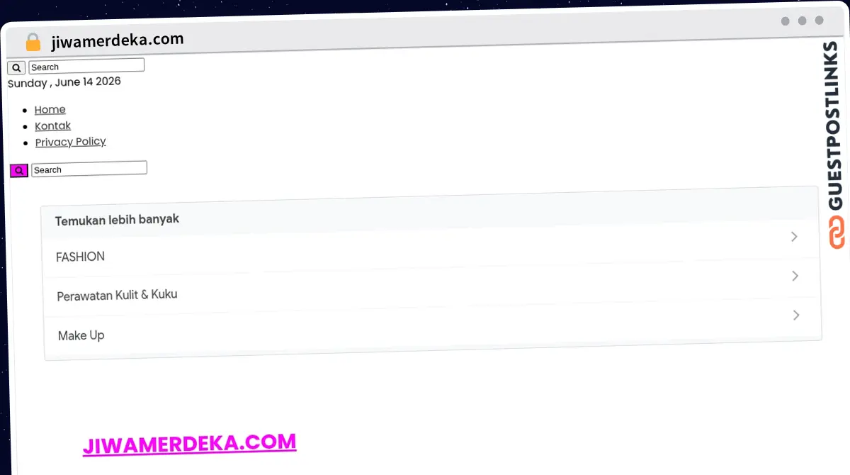 Publish Guest Post on jiwamerdeka.com