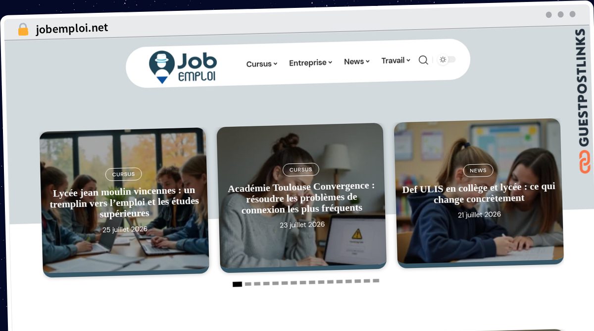 Publish Guest Post on jobemploi.net