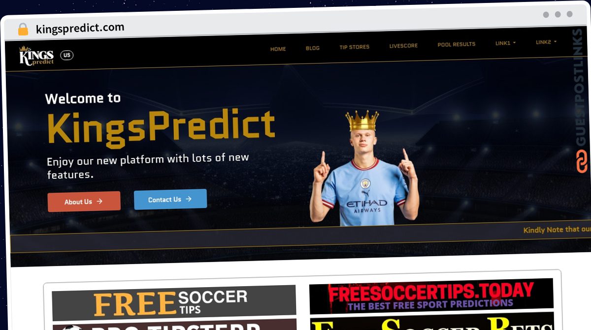 Publish Guest Post on kingspredict.com