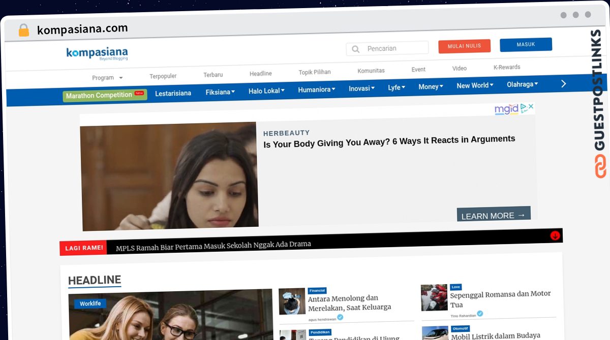 Publish Guest Post on kompasiana.com