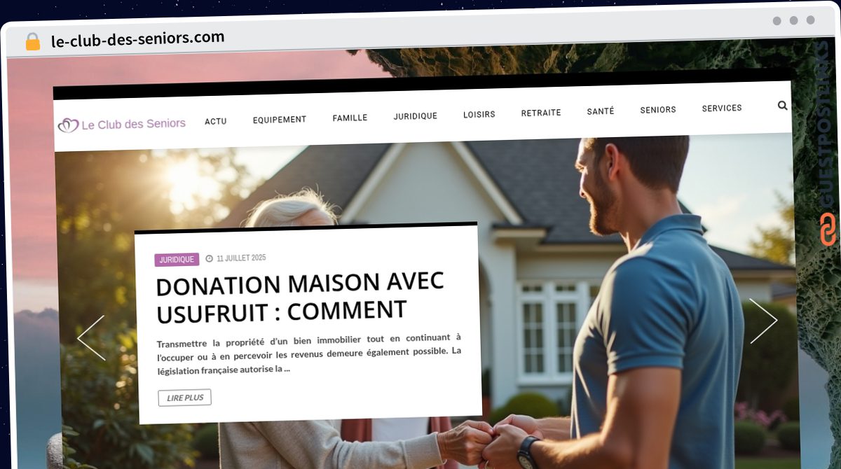 Publish Guest Post on le-club-des-seniors.com