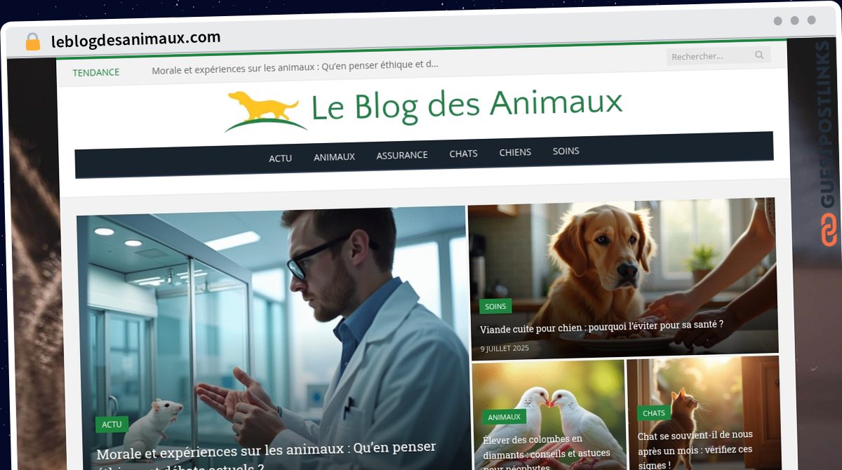Publish Guest Post on leblogdesanimaux.com