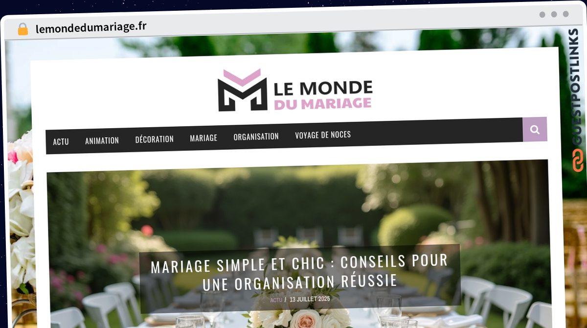 Publish Guest Post on lemondedumariage.fr