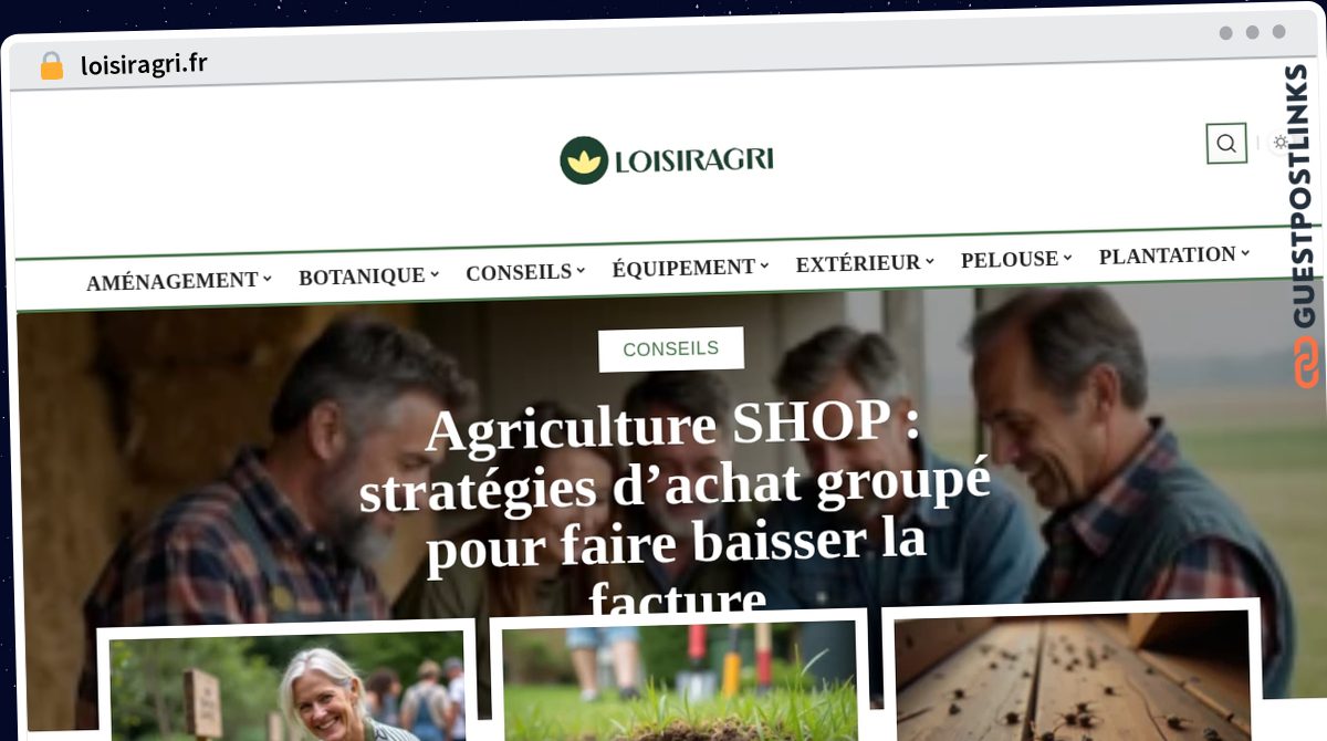 Publish Guest Post on loisiragri.fr