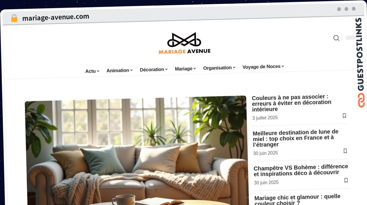 Publish Guest Post on mariage-avenue.com