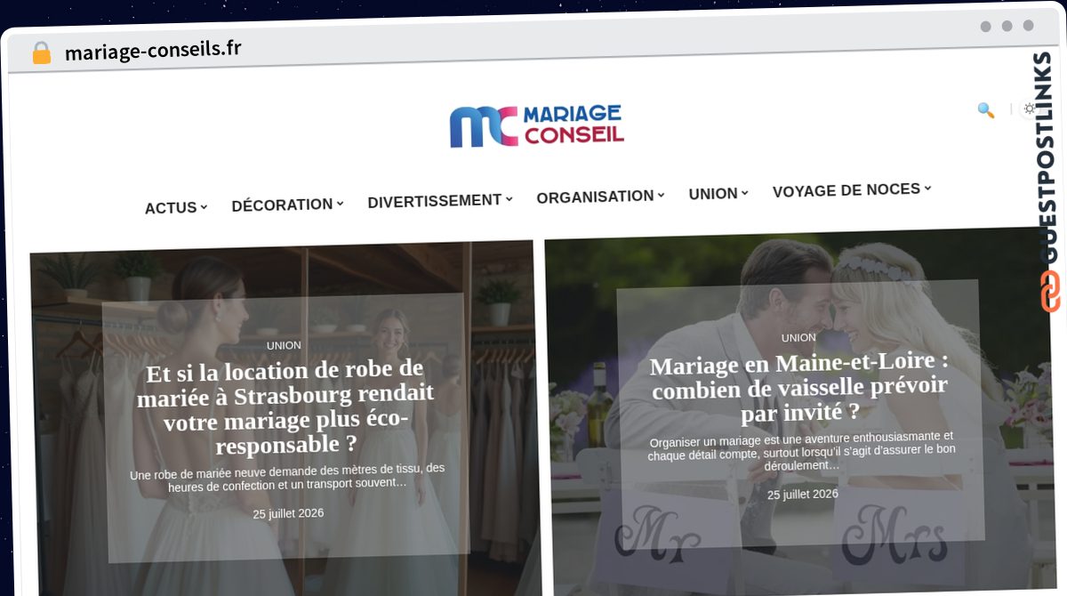 Publish Guest Post on mariage-conseils.fr