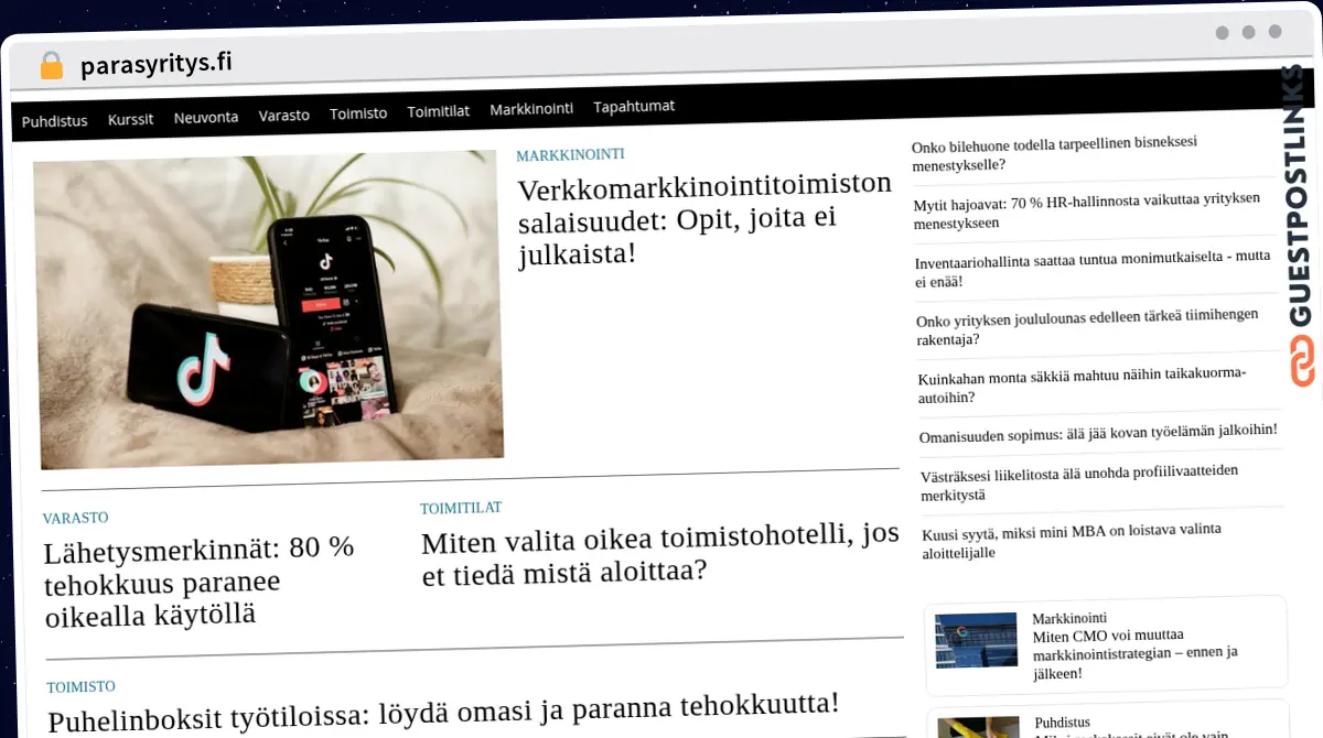 Publish Guest Post on parasyritys.fi