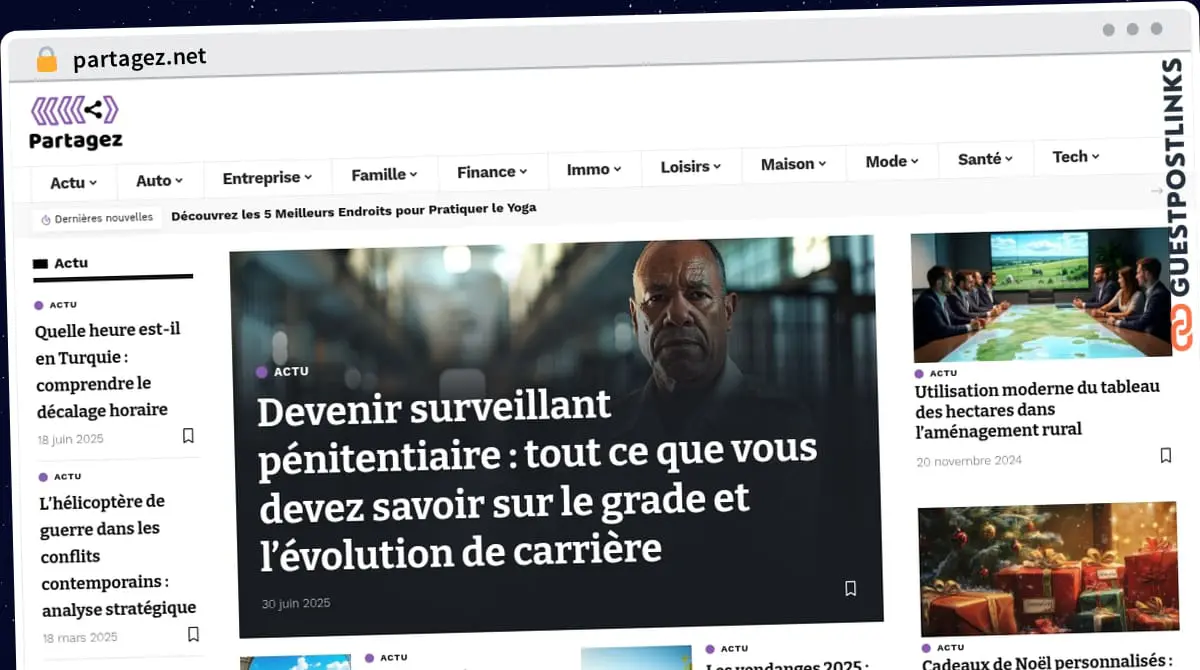 Publish Guest Post on partagez.net