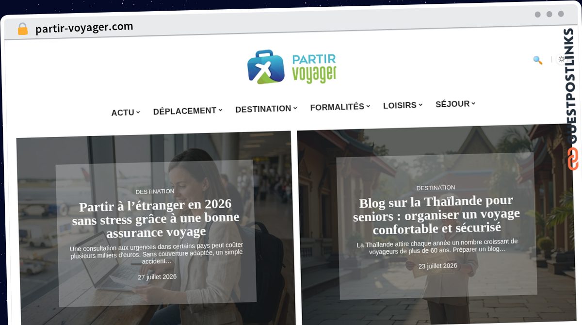 Publish Guest Post on partir-voyager.com