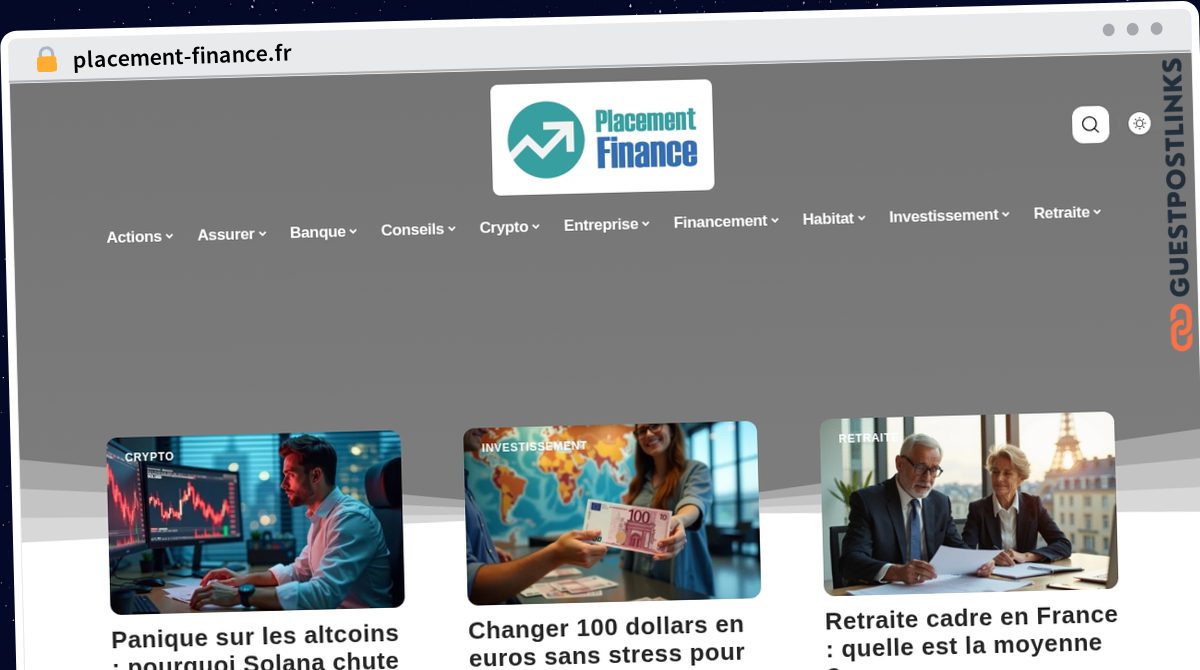 Publish Guest Post on placement-finance.fr