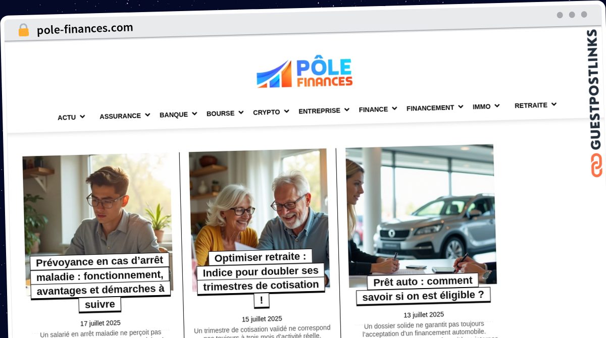 Publish Guest Post on pole-finances.com