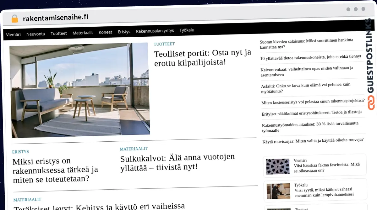 Publish Guest Post on rakentamisenaihe.fi