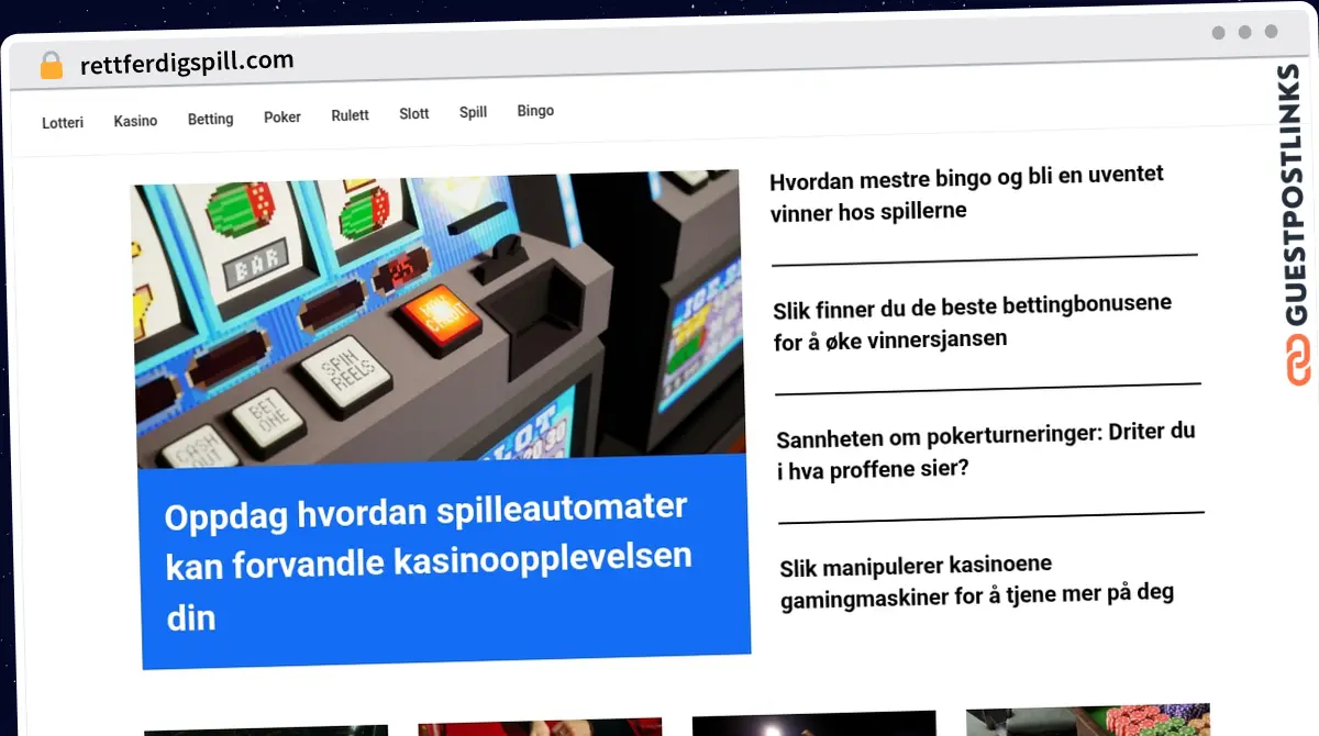 Publish Guest Post on rettferdigspill.com