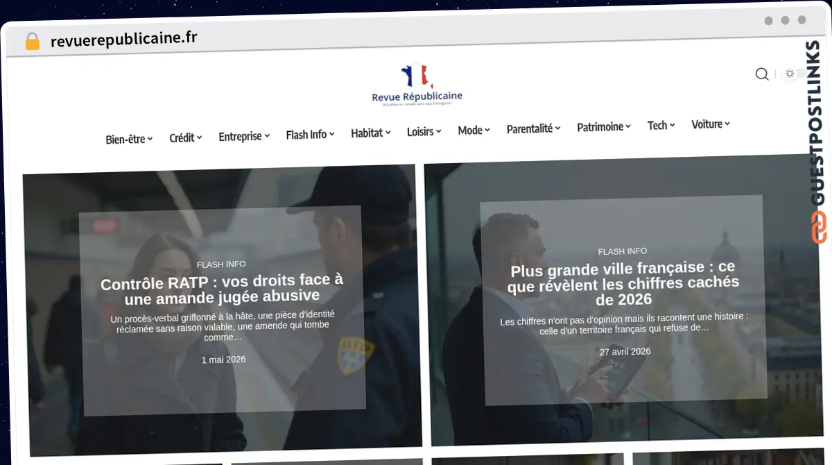 Publish Guest Post on revuerepublicaine.fr