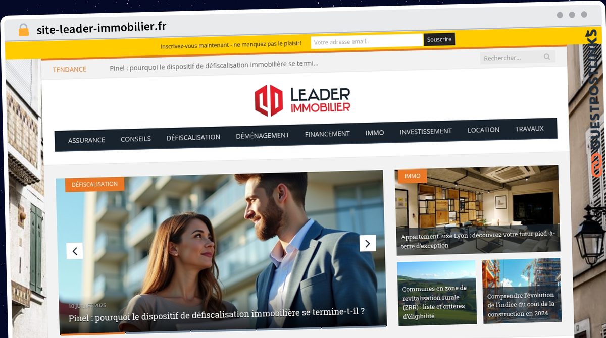Publish Guest Post on site-leader-immobilier.fr