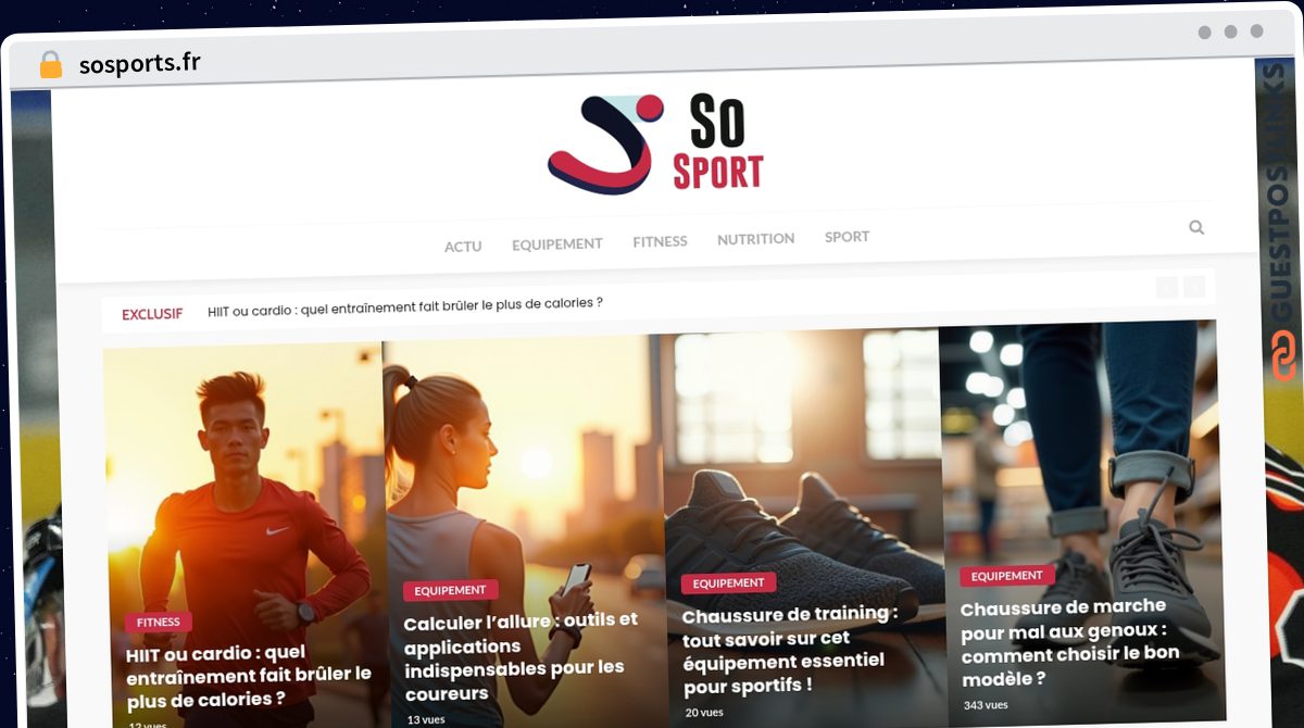 Publish Guest Post on sosports.fr