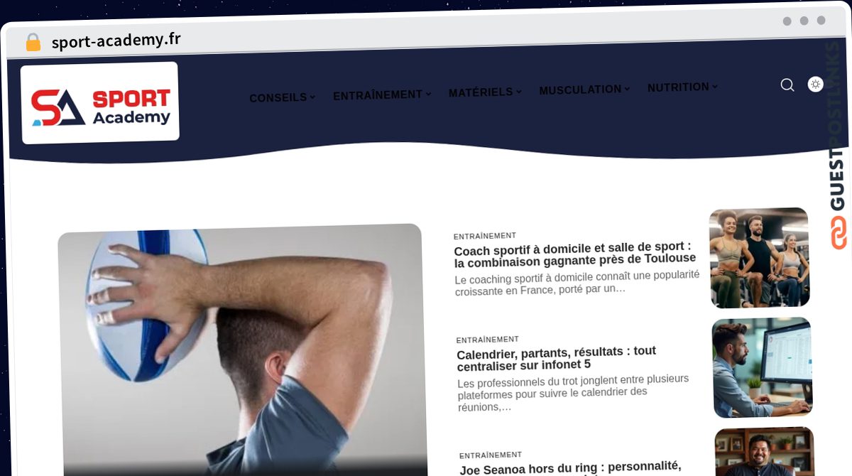 Publish Guest Post on sport-academy.fr