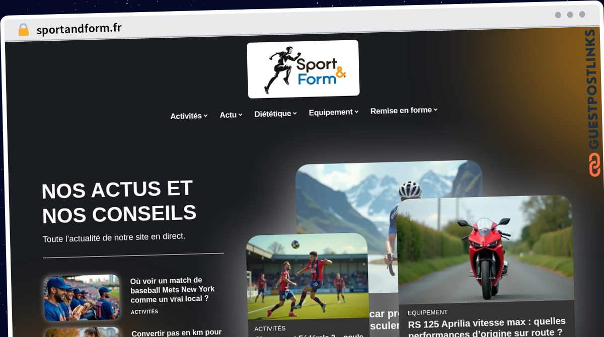 Publish Guest Post on sportandform.fr