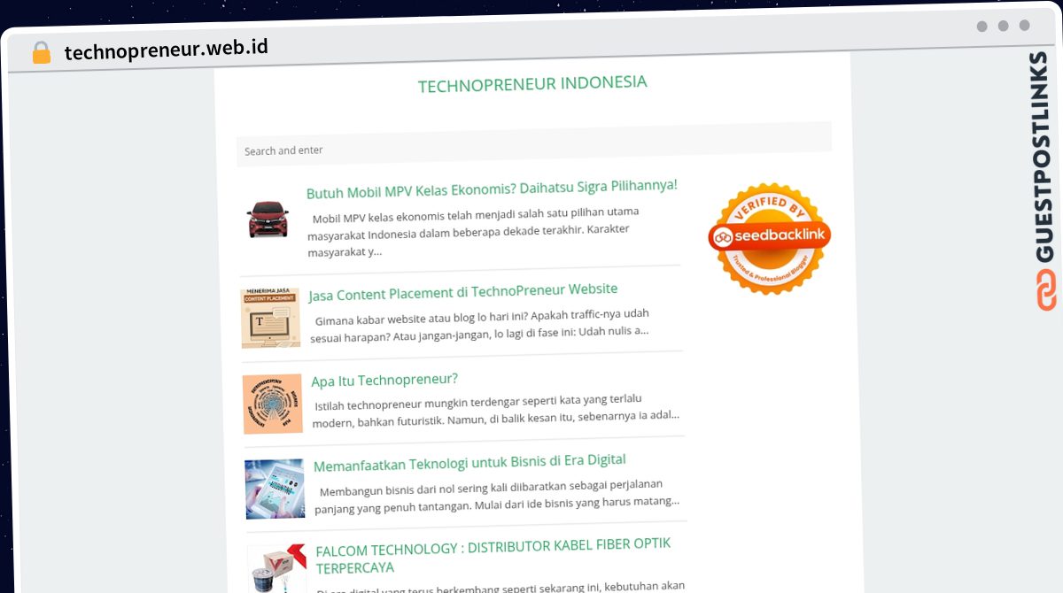 Publish Guest Post on technopreneur.web.id