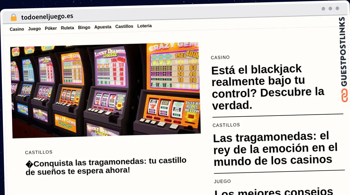 Publish Guest Post on todoeneljuego.es