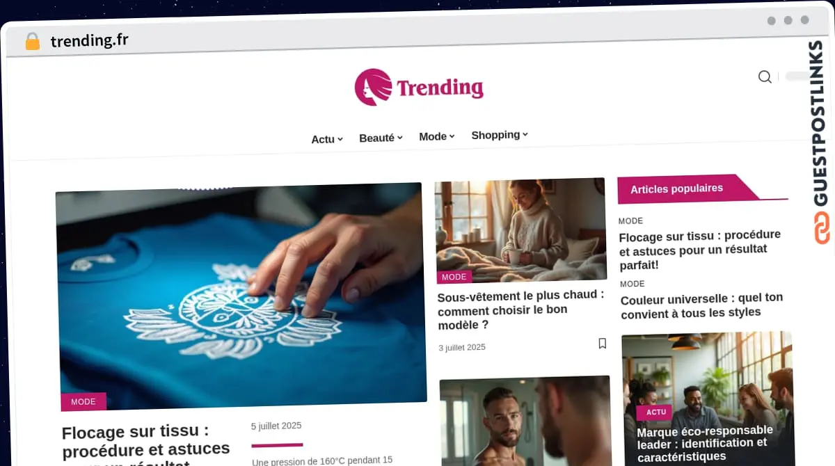 Publish Guest Post on trending.fr