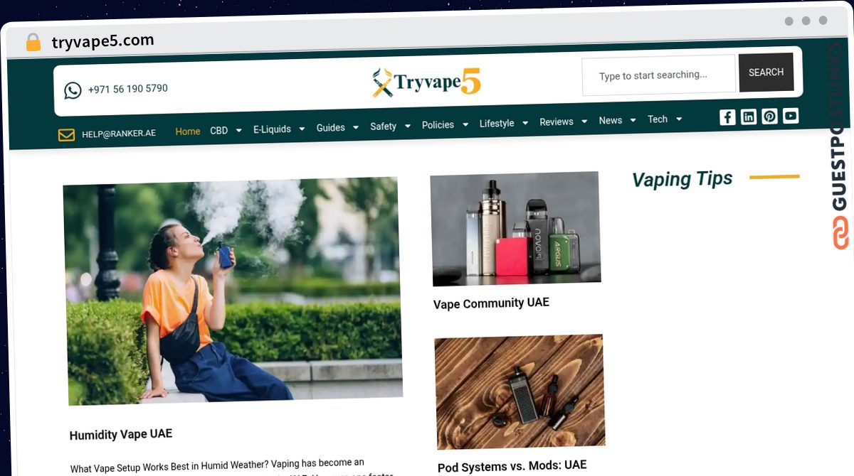 Publish Guest Post on tryvape5.com