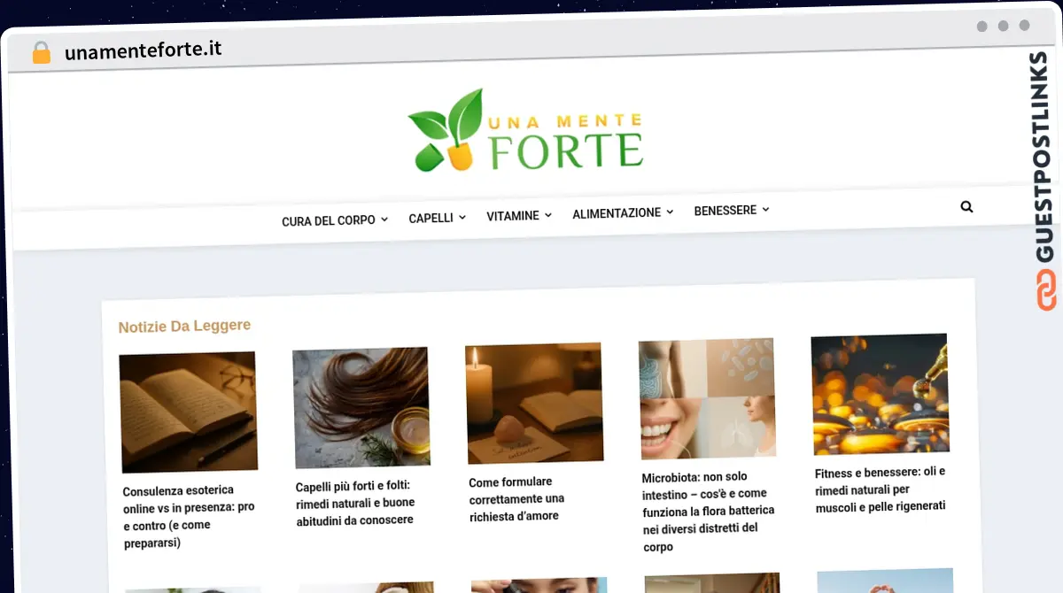 Publish Guest Post on unamenteforte.it