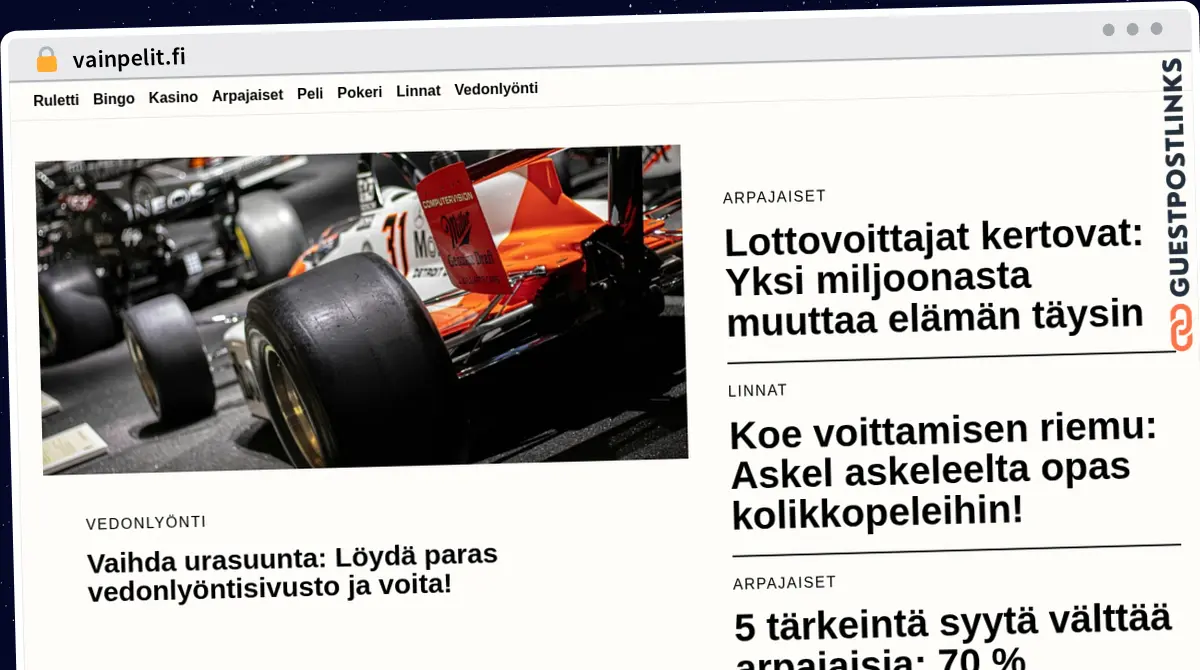 Publish Guest Post on vainpelit.fi