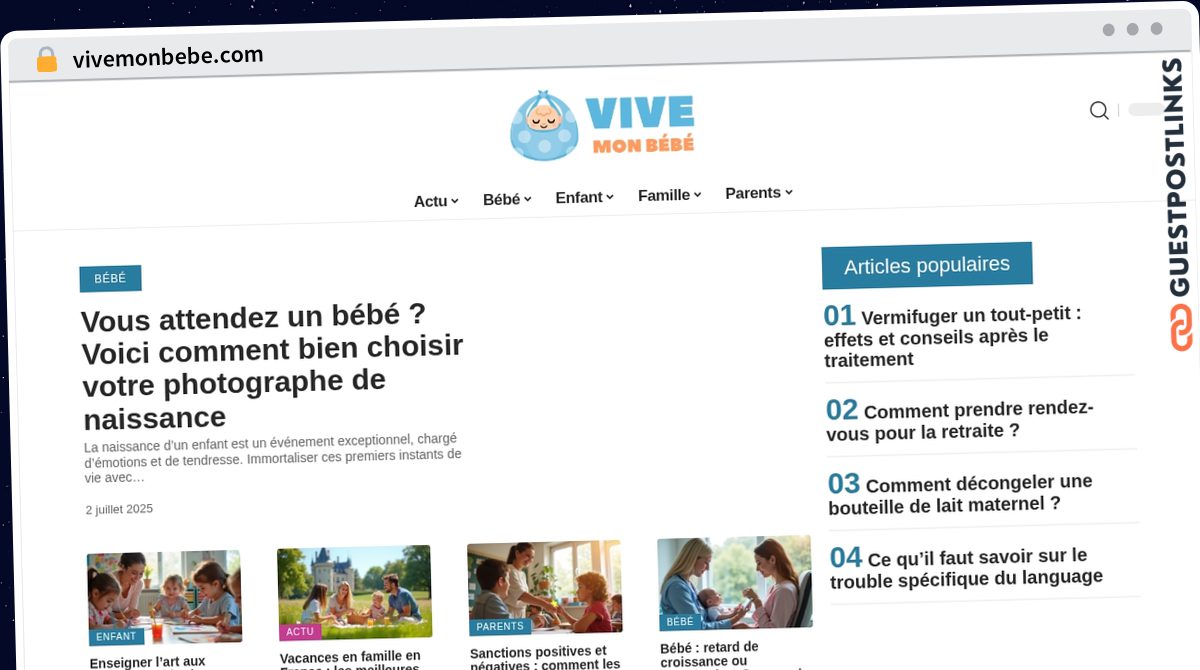 Publish Guest Post on vivemonbebe.com
