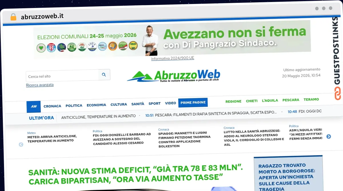Publish Guest Post on abruzzoweb.it