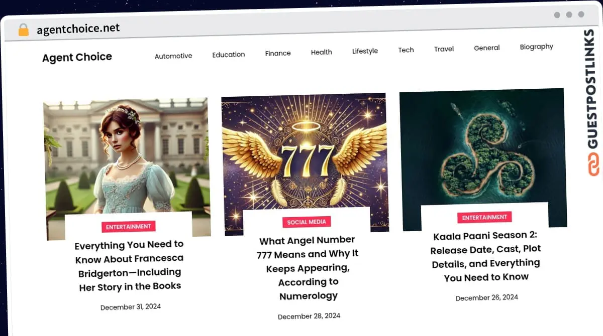 Publish Guest Post on agentchoice.net