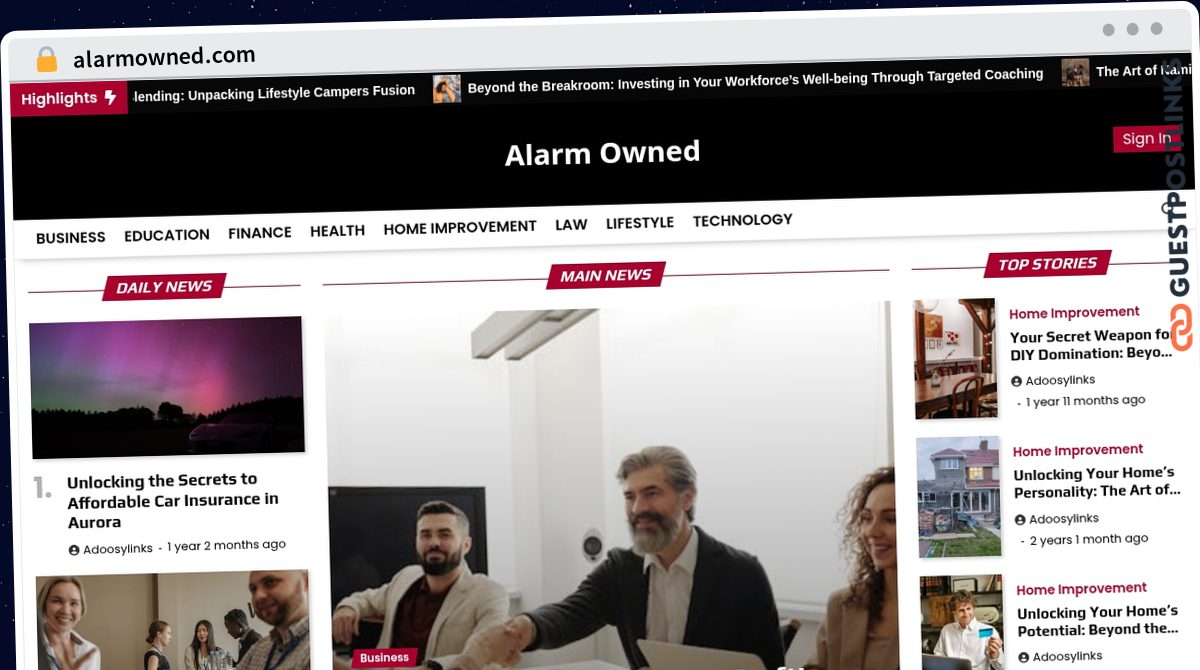 Publish Guest Post on alarmowned.com