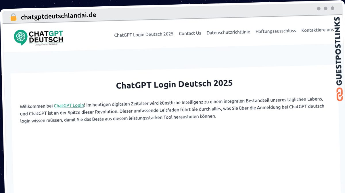 Publish Guest Post on chatgptdeutschlandai.de