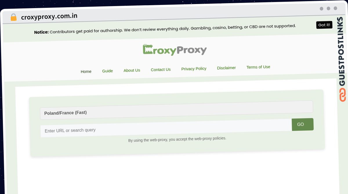 Publish Guest Post on croxyproxy.com.in