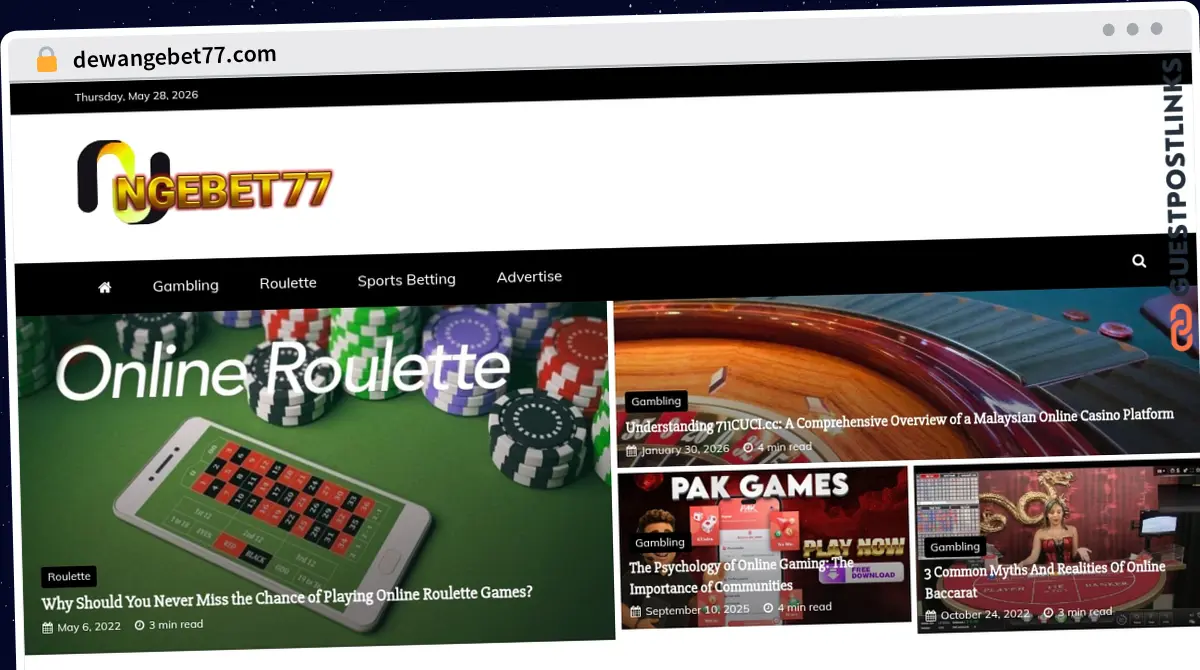 Publish Guest Post on dewangebet77.com