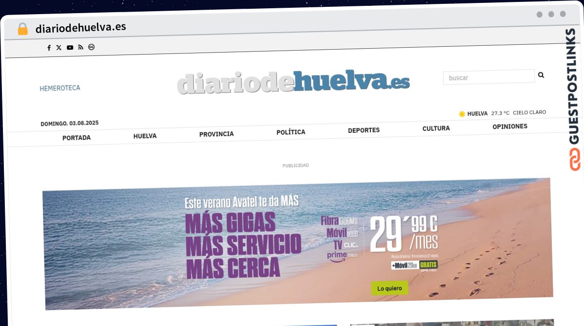 Publish Guest Post on diariodehuelva.es