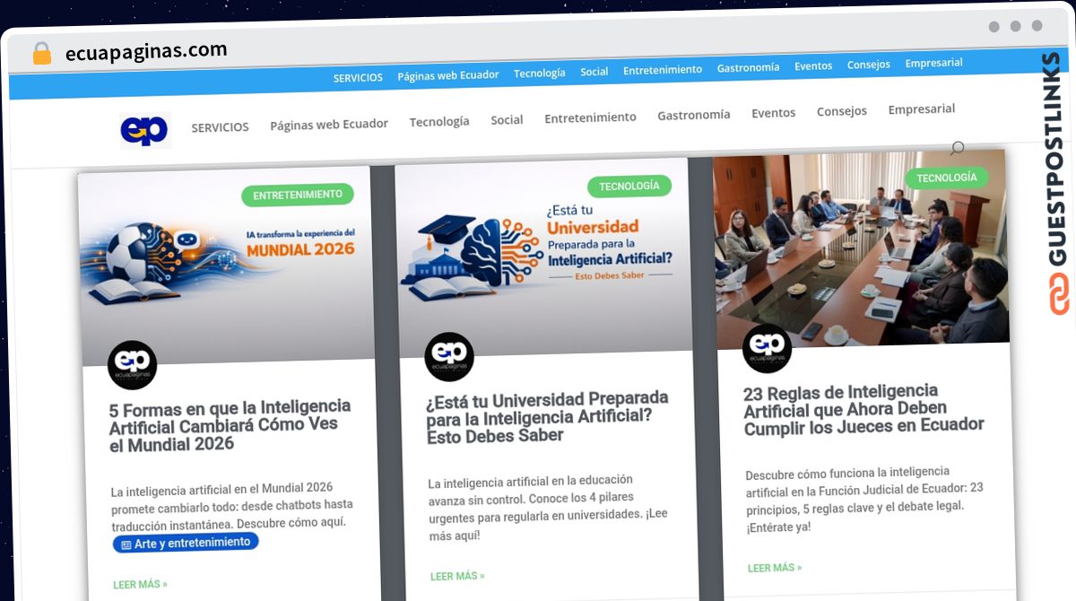 Publish Guest Post on ecuapaginas.com