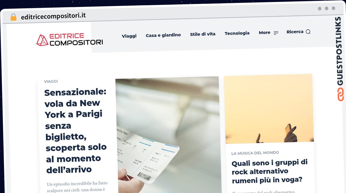 Publish Guest Post on editricecompositori.it
